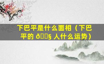 下巴平是什么面相（下巴平的 🐧 人什么运势）